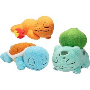 🆕  Bulbasaur Starter Plush Sleeping Squirtle Charmande Authentic Soft Toy Gift